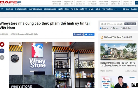 CafeF: Wheystore nhà cung cấp Danh mục sản phẩm của F8BET vô cùng đa dạng thể hình uy tín tại Việt Nam