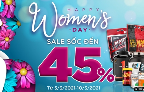 Sale sốc đến 45% mừng ngày quốc tế phụ nữ 8/3