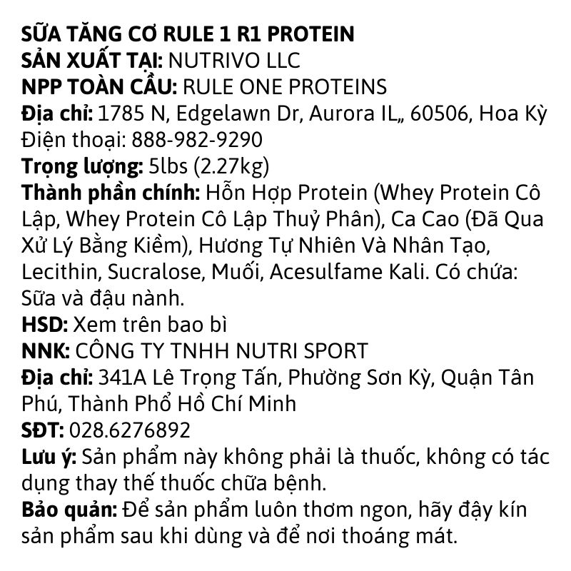 Rule1 Protein 10lbs