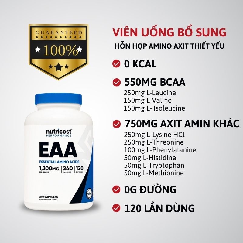 M.F8beta2.con link không chặn EAA Essential Amino Acids 1200mg - 240 viên