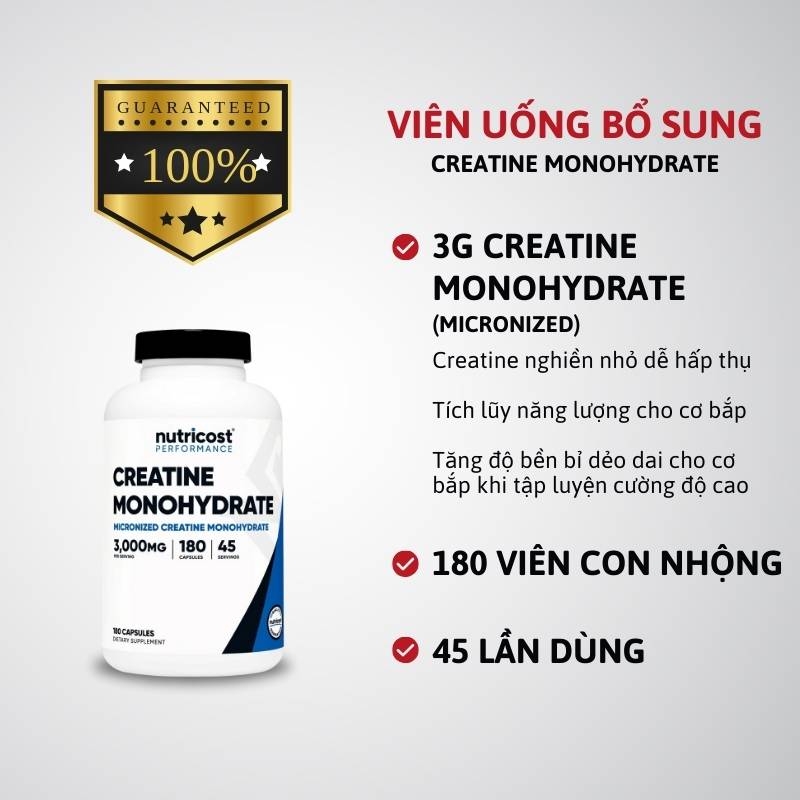 M.F8beta2.con link không chặn Creatine Monohydrate 3000mg - 180 viên
