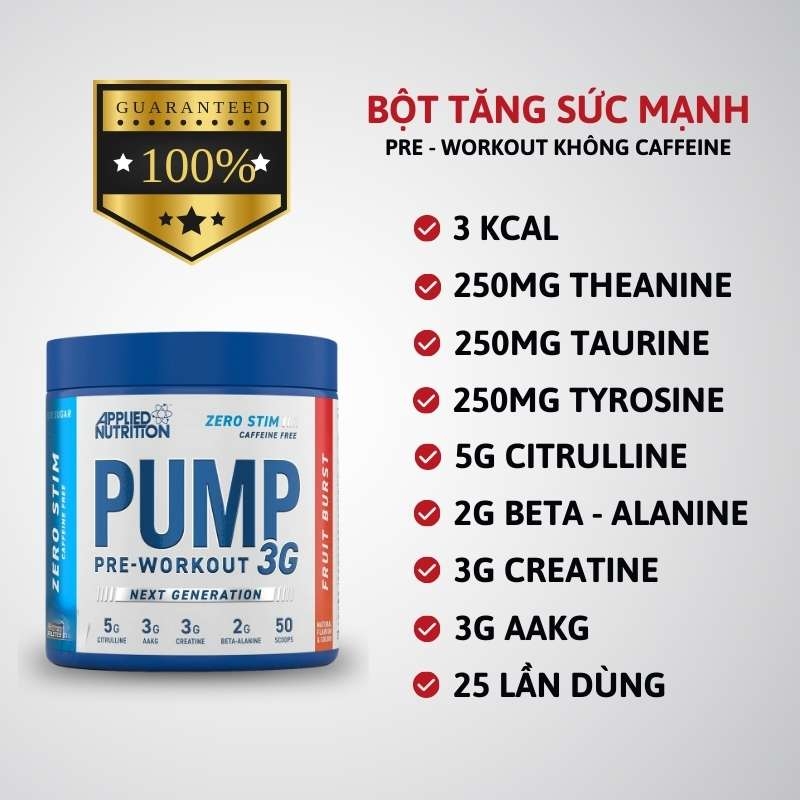 Khám phá thế giới giải trí bất tận tại F8BET PUMP 3G Pre-Workout Zero Stim 25 servings