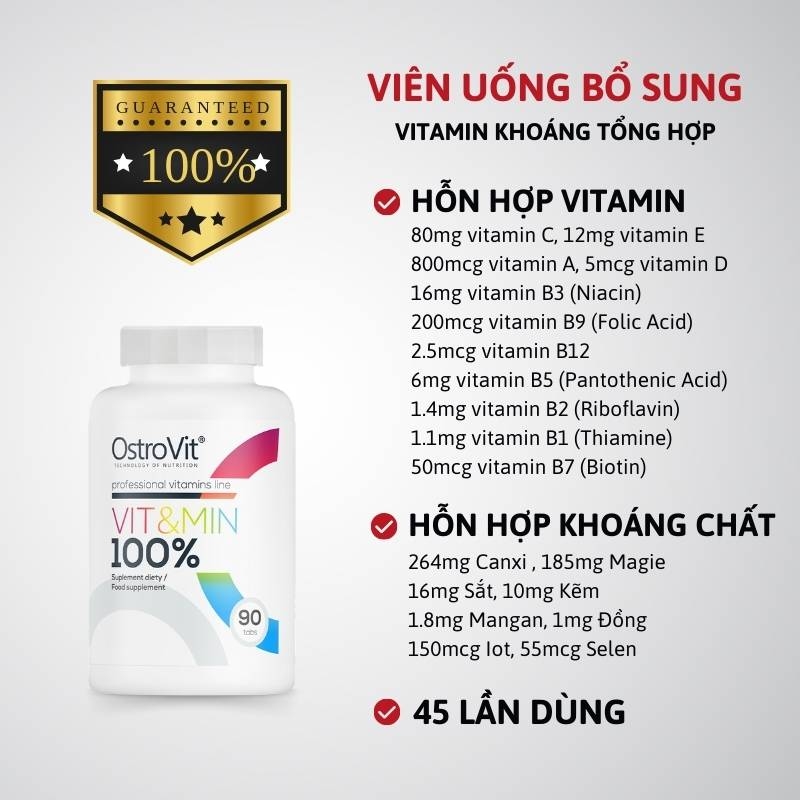 Ostrovit Vit&amp;Min 100% - 90 viên