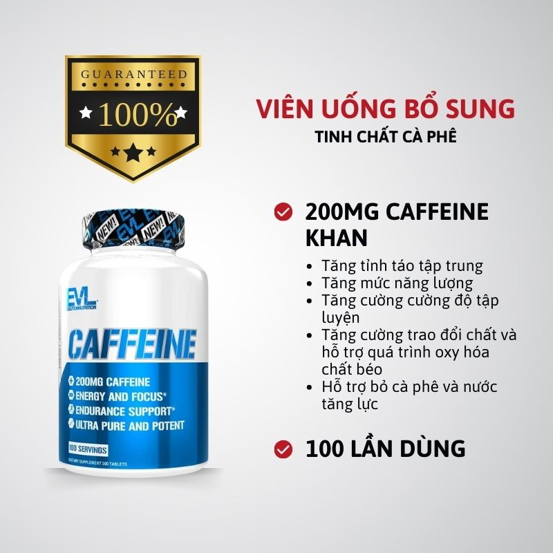 EVL Caffeine - 100 viên
