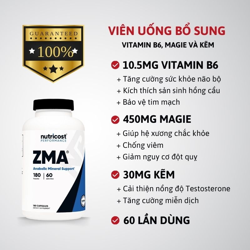 M.F8beta2.con link không chặn ZMA Anabolic Mineral Support - 180 viên