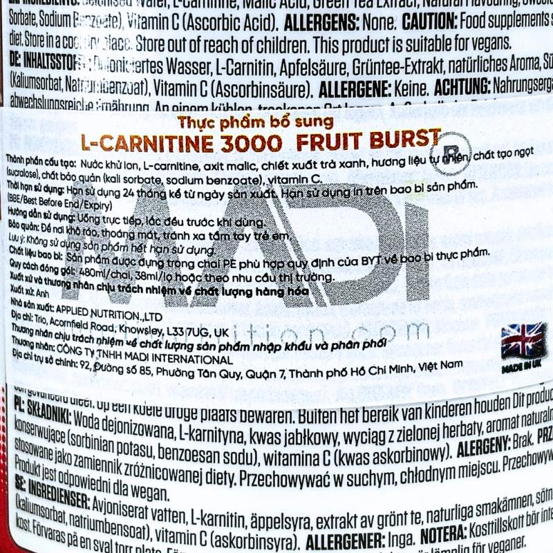 Khám phá thế giới giải trí bất tận tại F8BET L-Carnitine Liquid 3000 - 480ml