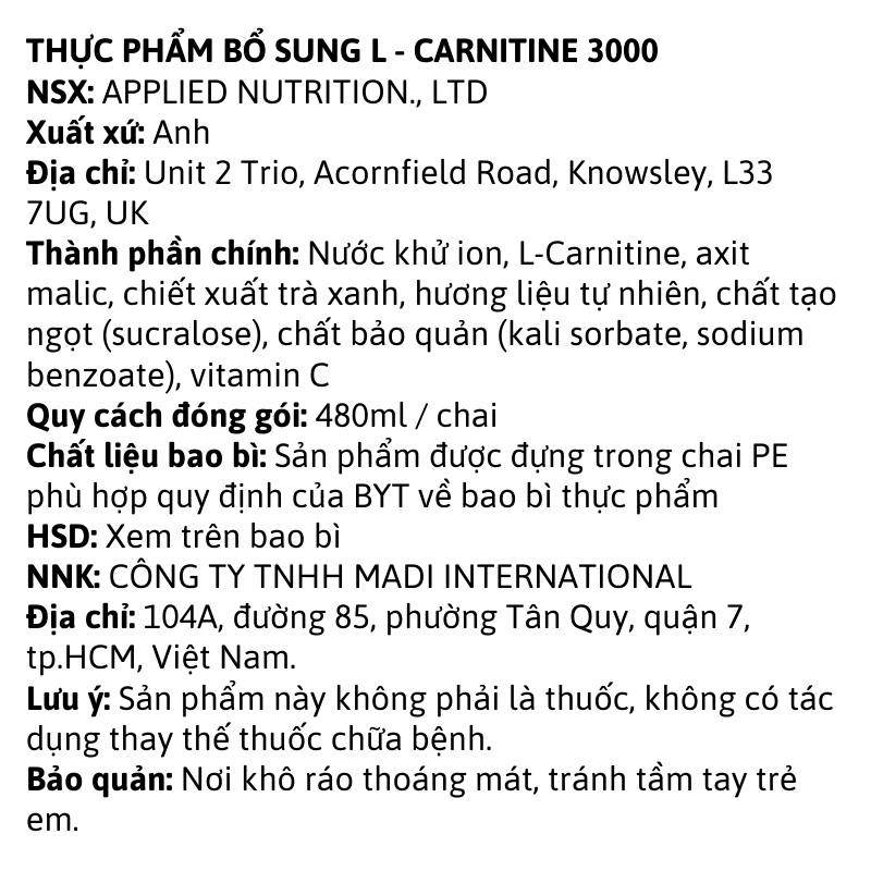 Khám phá thế giới giải trí bất tận tại F8BET L-Carnitine Liquid 3000 - 480ml