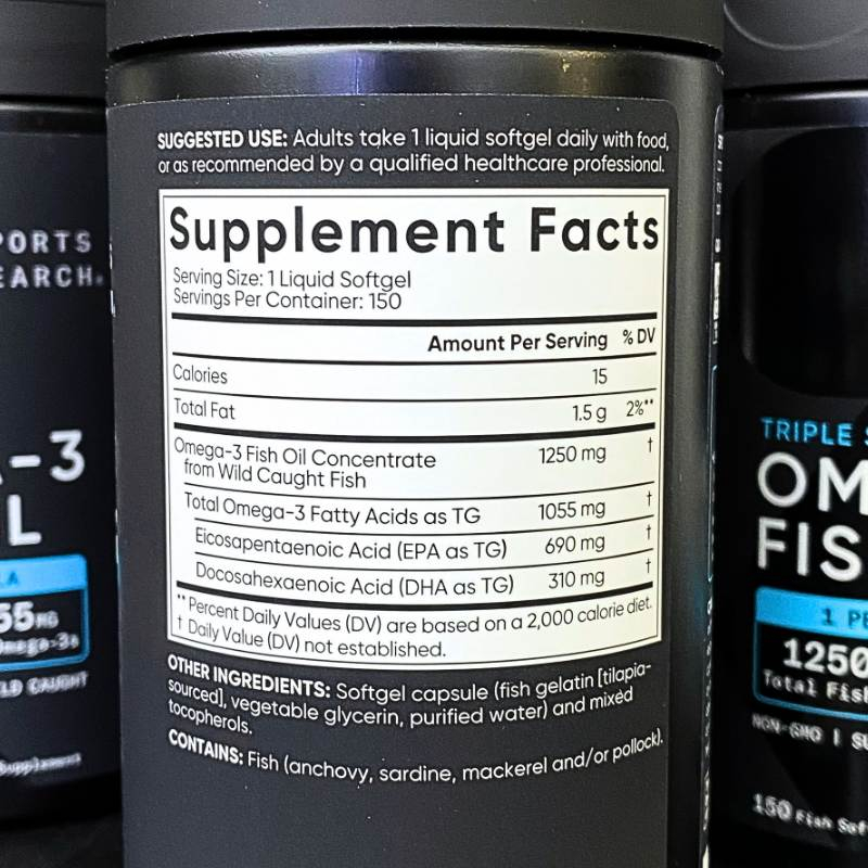 Sports Research Triple Strength Omega-3 Fish Oil - 150 viên