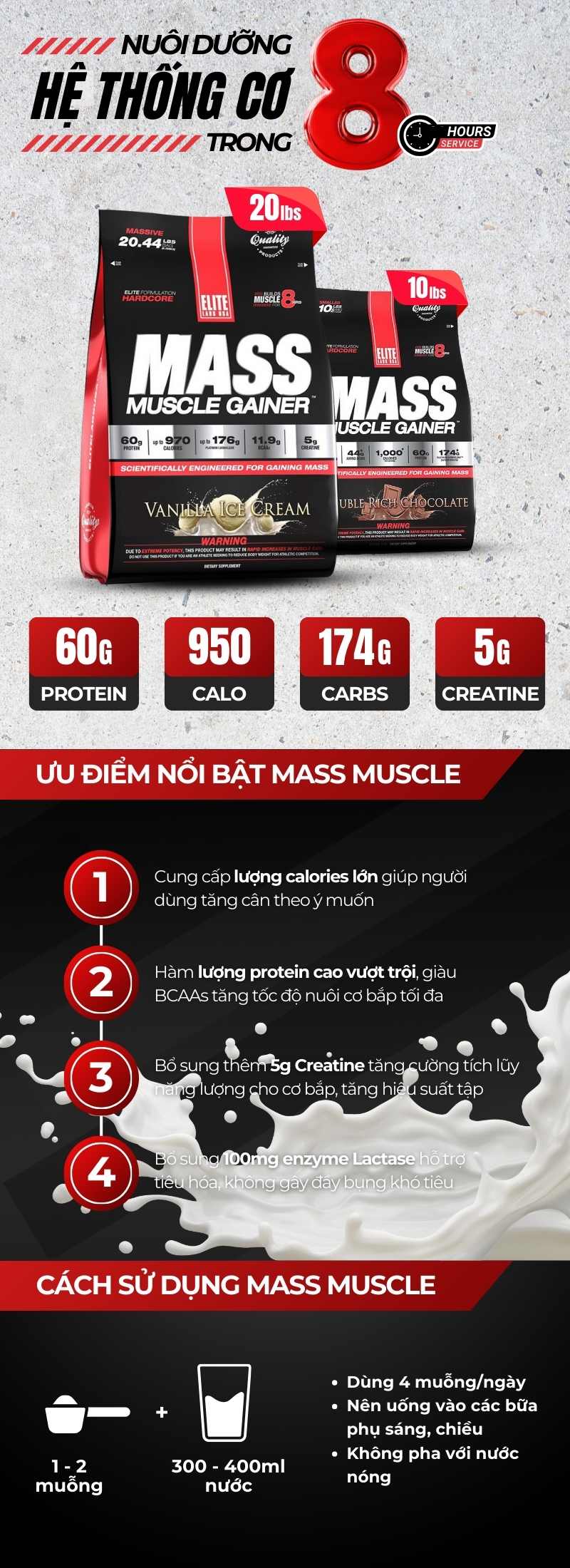 infographic mass muscle gainer 10lbs