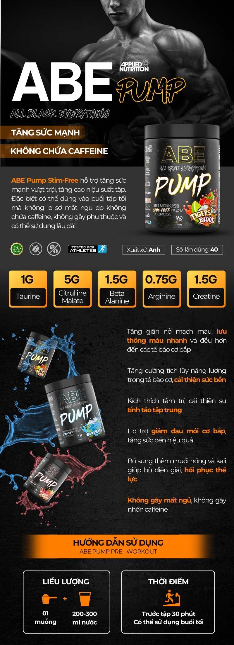 inforgraphic Khám phá thế giới giải trí bất tận tại F8BET ABE Pump Non-stim 40 servings