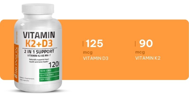 top vitamin d3 k2 cho người tập gym bronson vitamin k2 + d3